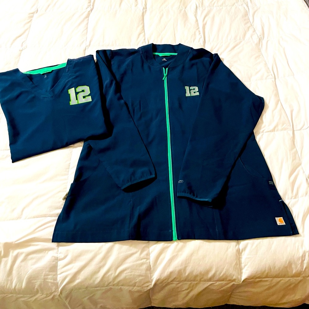 SEAHAWKS- women’s scrub top and jacket